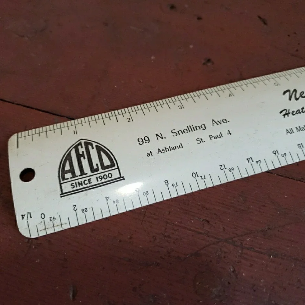 VTG Metal NEIL‎ and HUBBARD HEATING & AIR CONDITIONING ST Paul Advertising Ruler